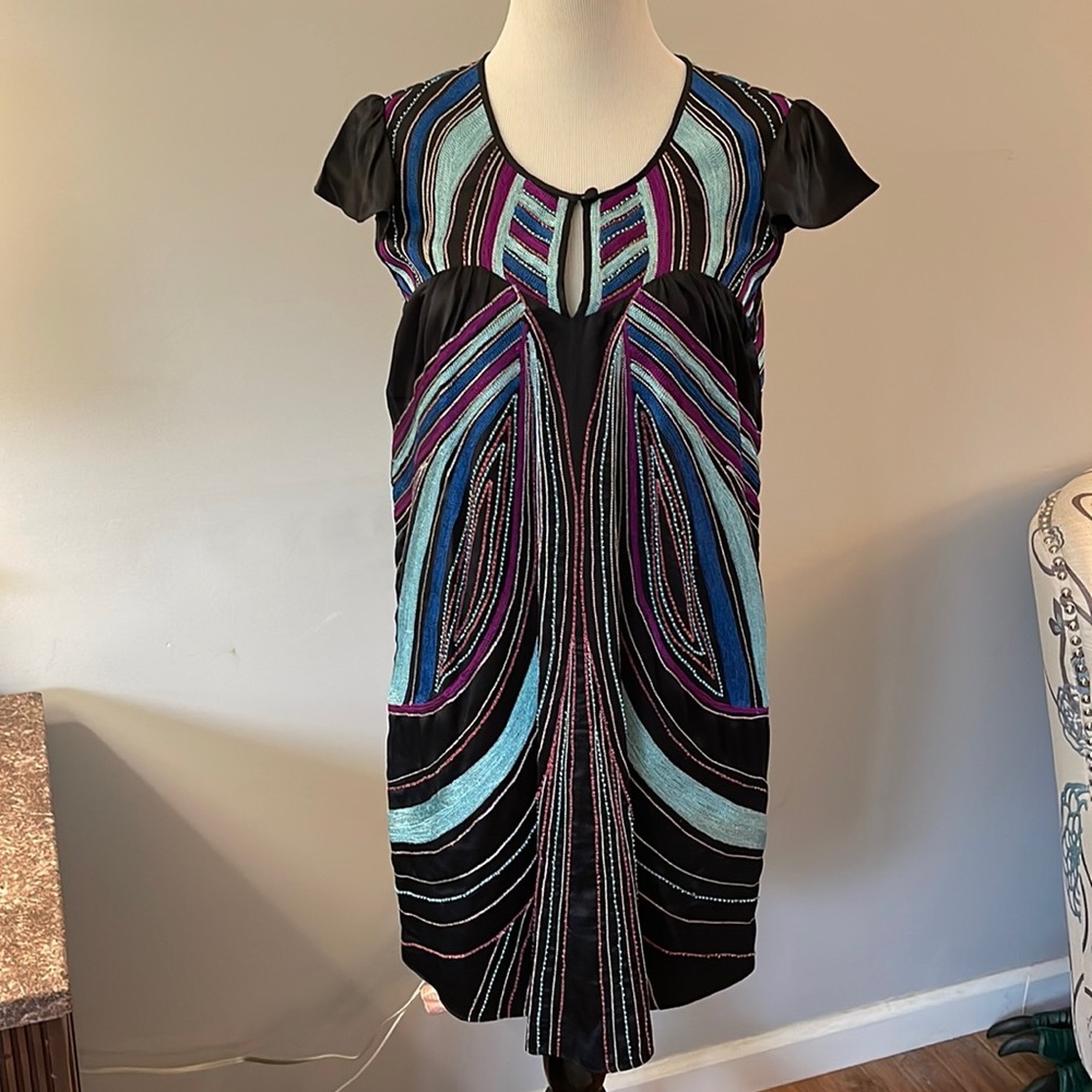 Christiane Celle Calypso beaded & embroidered dress size small